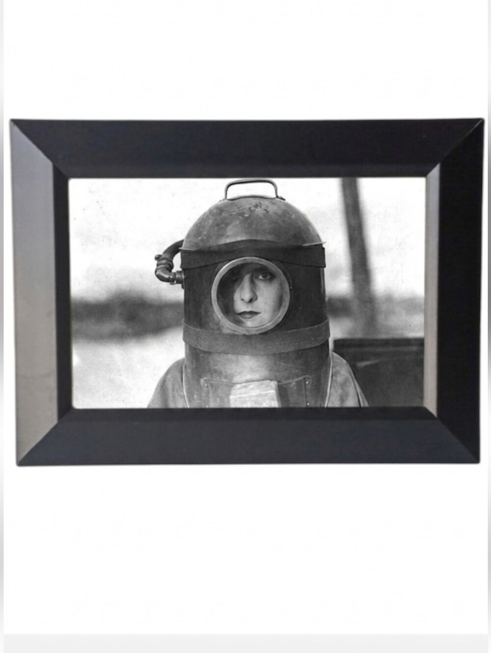 Victorian woman portrait scuba diver Ocean Sea Vintage Seach Framed Photo Ptint